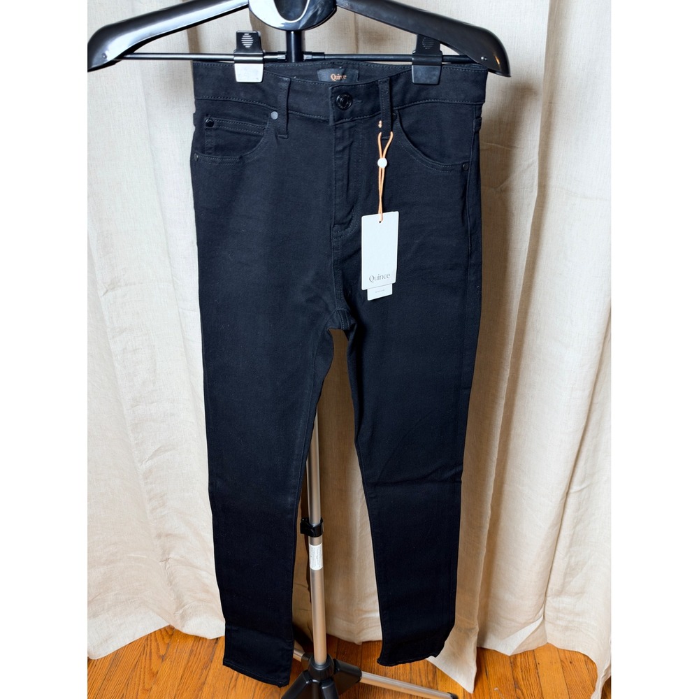 Quince Stretch High Rise Skinny Jeans Women's 26 Black Ankle Jeans NWT